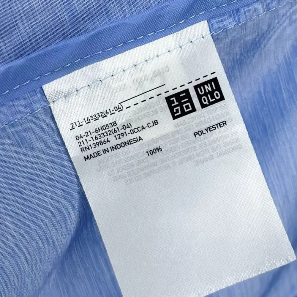 Uniqlo Windbreaker Jacket sz S * Lightweight Travel Packable Full Zip Light Blue